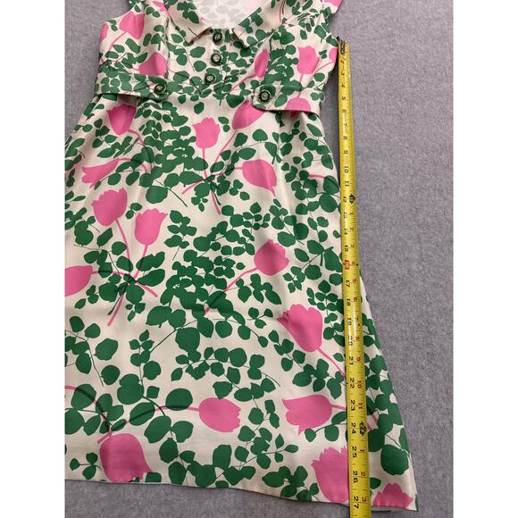 Anthropologie Moulinette Soeurs Pink Tulips Silk Dress - size 6 - Picture 10 of 11